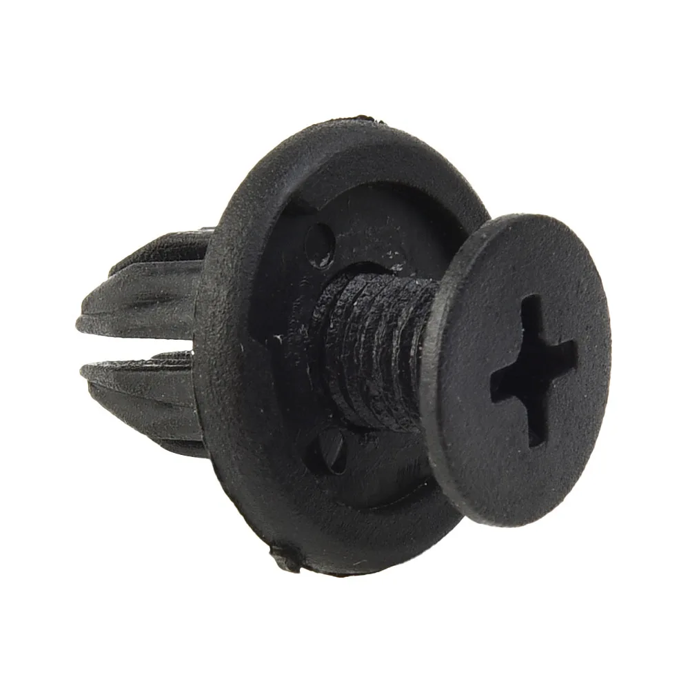 50x Clip per rivetti Accessori in nylon Assortimento di pannelli Pin Corpo in plastica nera Fermo per paraurti Set di viti per auto Porta