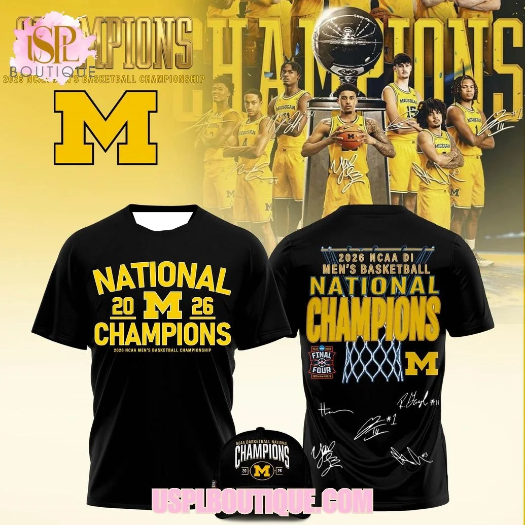 Camiseta Comemorativa dos Campeões de Basquete NCAA 2026 Michigan Wolverines, Jersey Masculino Adequado para Uso Diário e Treinamento