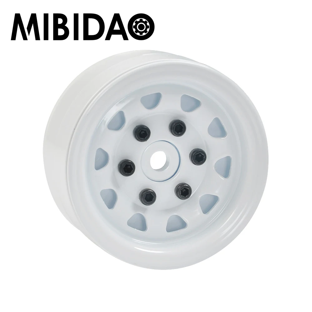 

MIBIDAO 4 шт. 1,9 дюймовые белые колесные диски из металлического сплава Beadlock Hub для Axial SCX10 CC01 D90 D110 1/10 детали для радиоуправляемых моделей автомобилей на гусеничном ходу