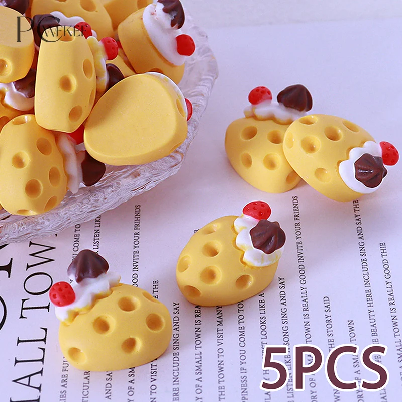 

5PCS/Bag Miniature Mini Simulation Cheese Dollhouse Toy Micro Landscape Ornament Kithcen Toy Handmade DIY Decoration Accessories