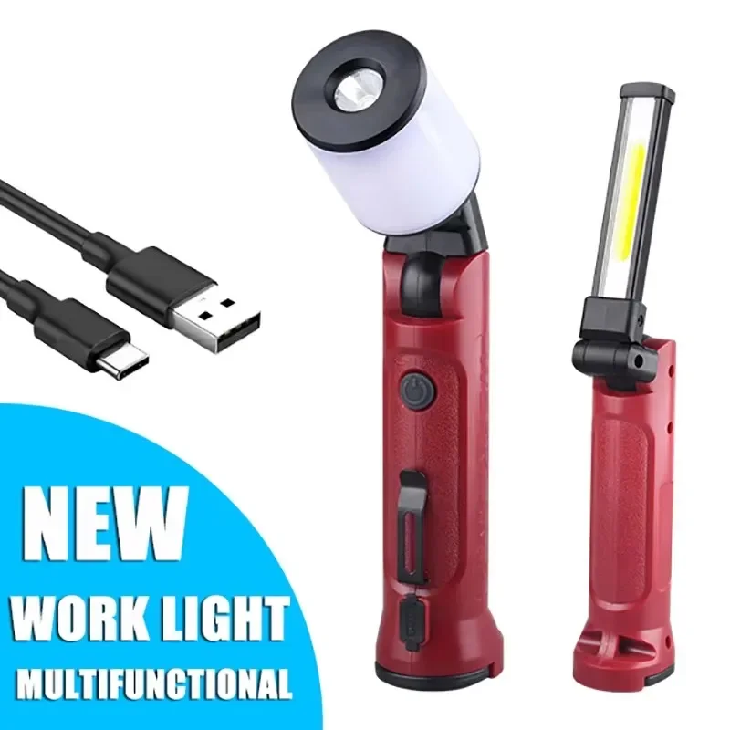 

E2 Multifunctional Folding Work Light Portable Camping Light Rechargeable Flashlight With Built-in 1200Mah Battery Magnetic Lamp