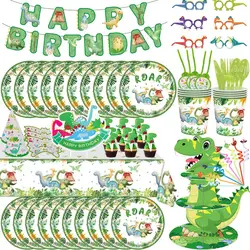 Forniture per decorazioni per feste di compleanno di dinosauri tema dinosauro stoviglie usa e getta tazza piatto palloncino Jungle Safari Party Baby Showe