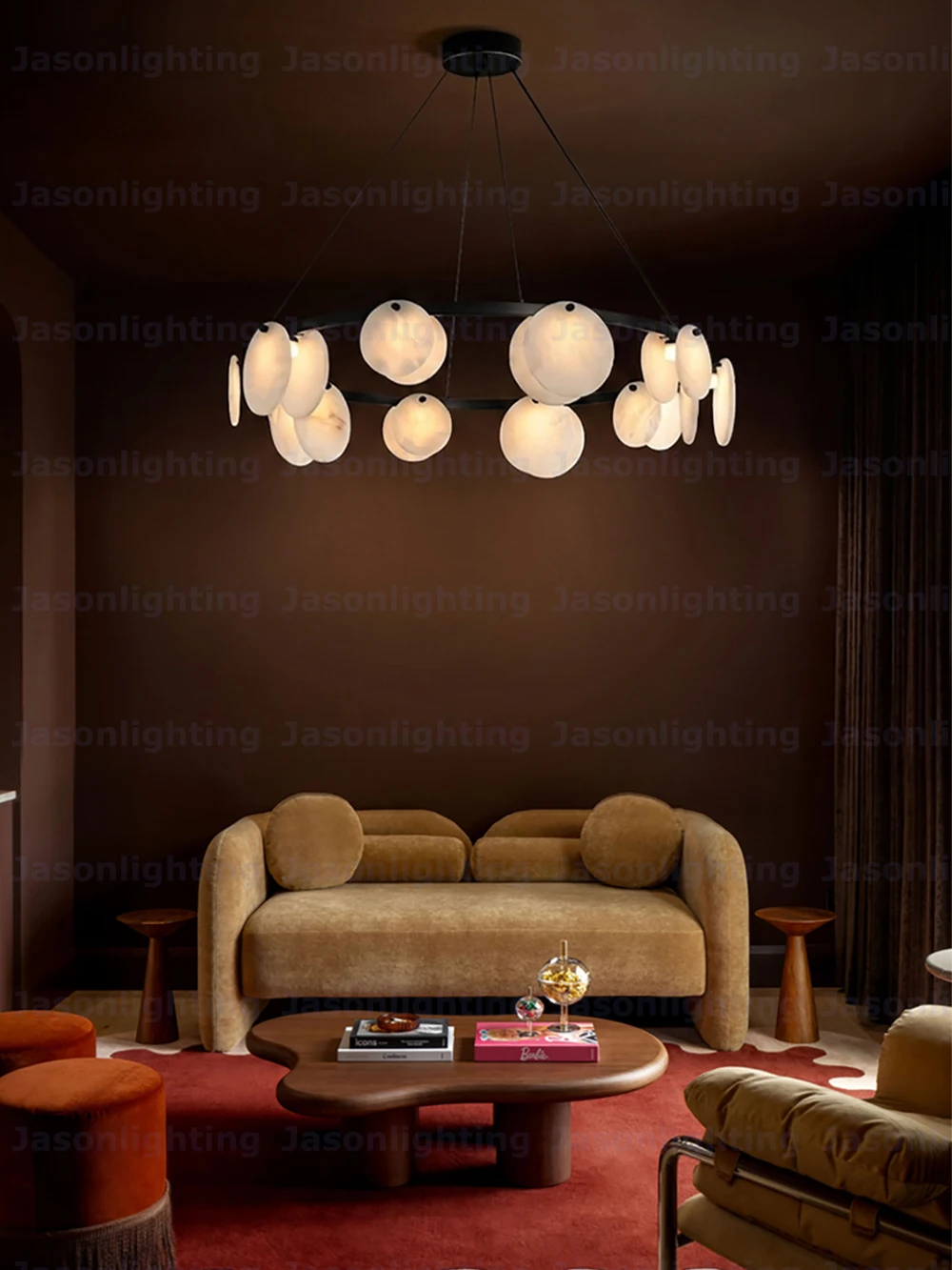Marble LED Chandelier Alabaster Pendant