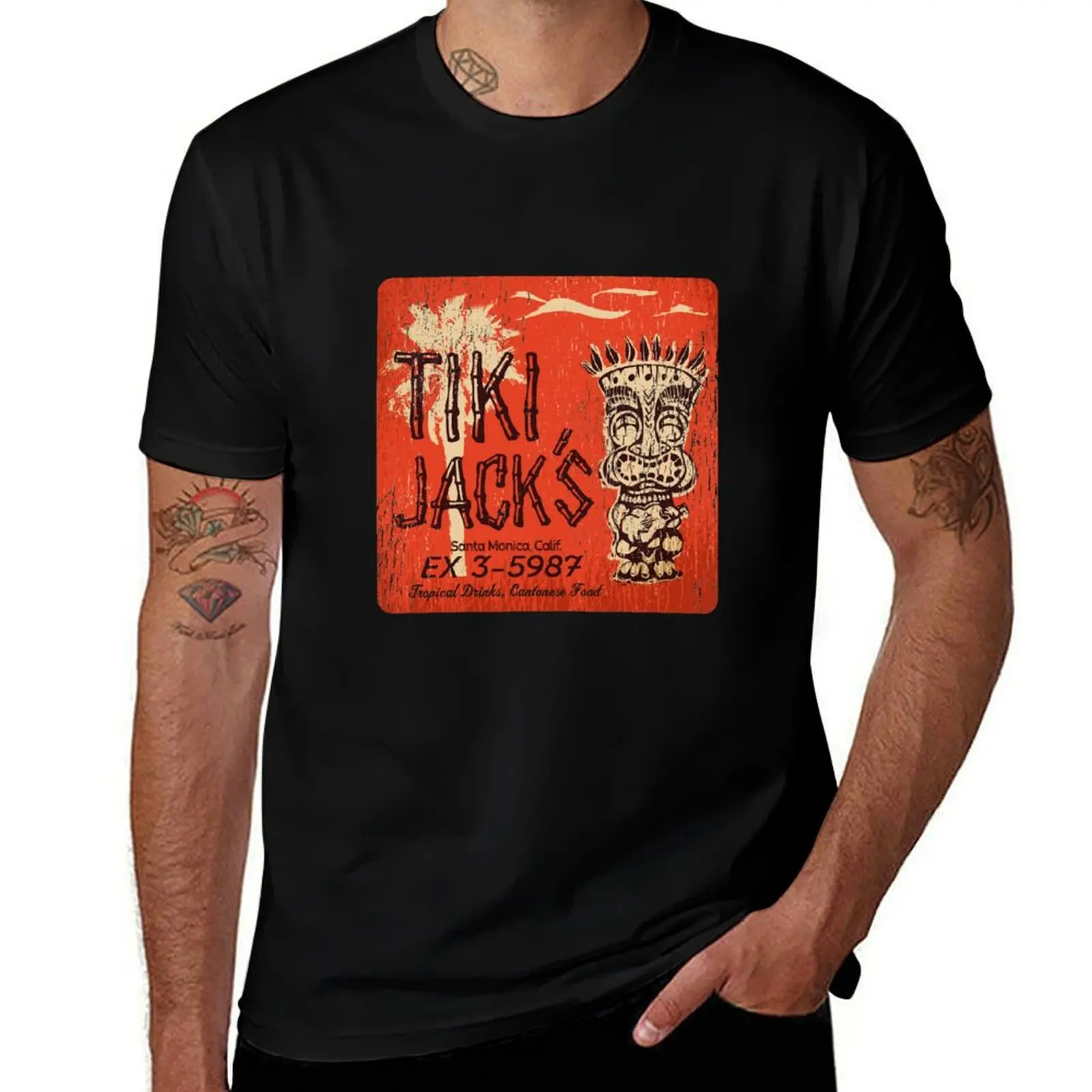 

Tiki Jack's Santa Monica T-Shirt tops graphic t shirt vintage customs gifts for boyfriend t shirt men