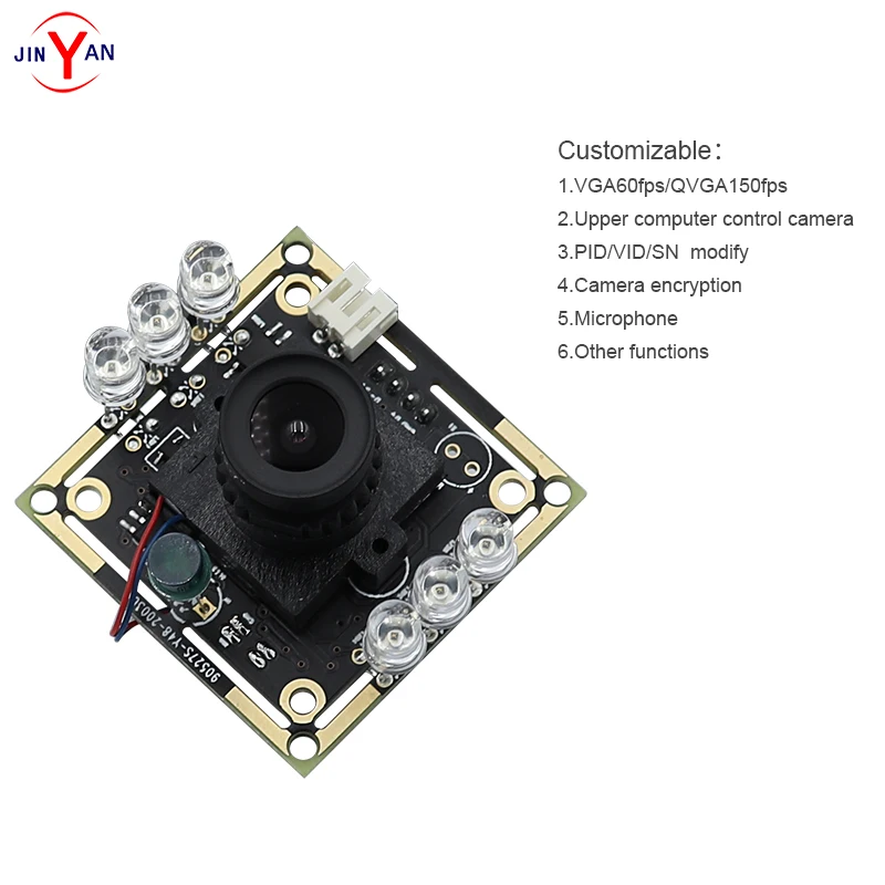 0.3MP Visual doorbell USB WDR low illumination camera Black White / color IR-cut camera module OV7740