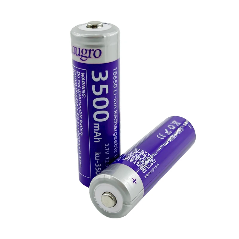 

Kuugro ku-3500 18650 Battery 3500mAh 3.7V Li-ion Rechargeable Battery 12A Lithium Battery High Drain For Flashinglight Vaping