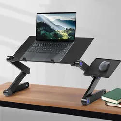 Aluminum Alloy Adjustable Laptop Desk Stand Portable Lapdesk For TV Bed Sofa PC Notebook Table Desk Stand With Mouse Pad