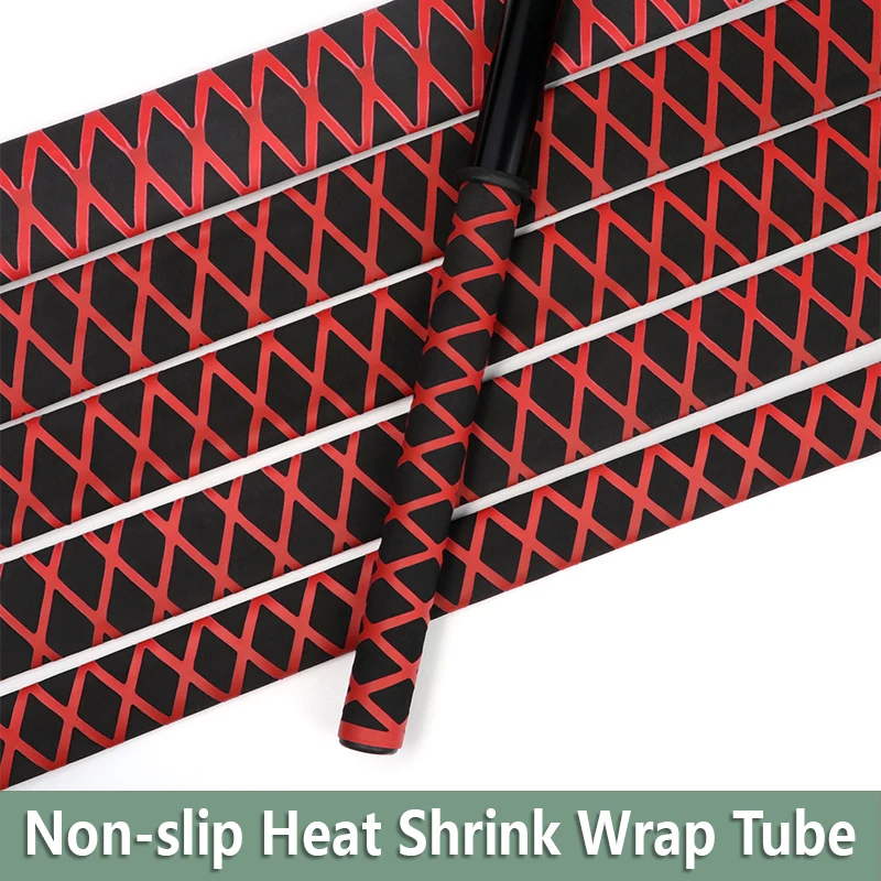 1M/pcs Non Slip Double Colors Heat Shrink Tube 20/22/25/30/35mm Insulated Waterproof Anti-Slip Fishing Rod Wrap Protect Seleve