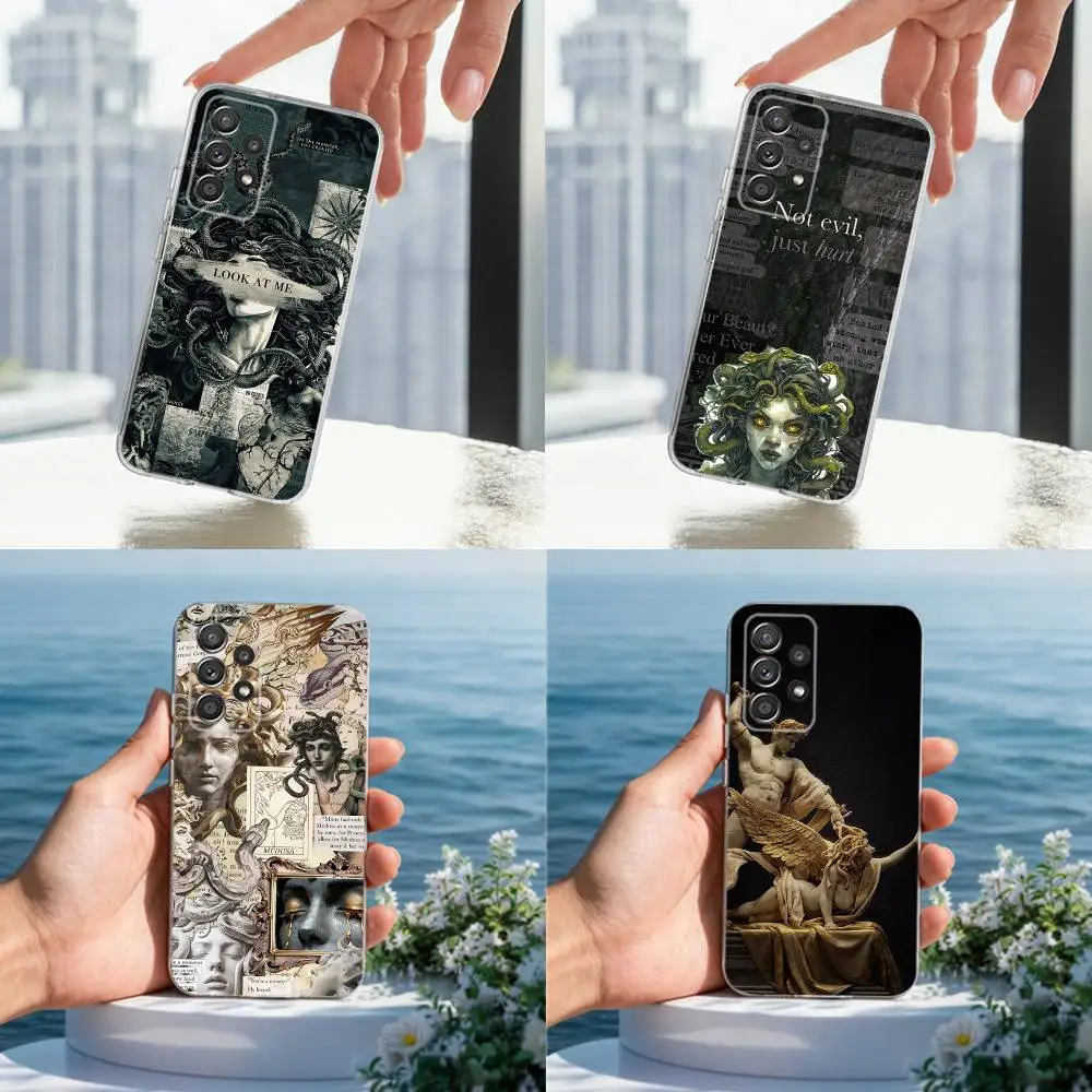 

Greek Mythology Art Medusa Phone For Samsung A30,71,51,S20,10,9,Ultra,FE,Lite, S21,23,22,PIus,Transparent, Silicone Case