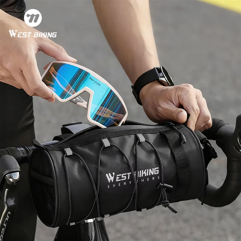 

WEST BIKING Велосипедная сумка на руль 900D Нейлон Износостойкая водоотталкивающая велосипедная передняя сумка на цилиндр Велосипедная дорожная сумка на плечо