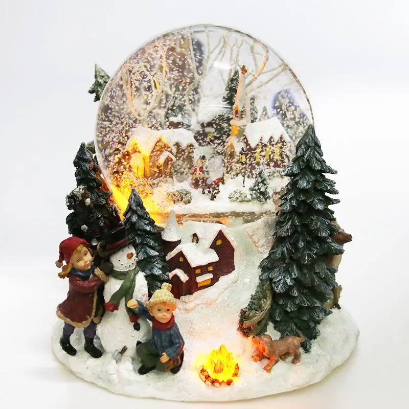 Christmas gift snowflake crystal ball music box music box