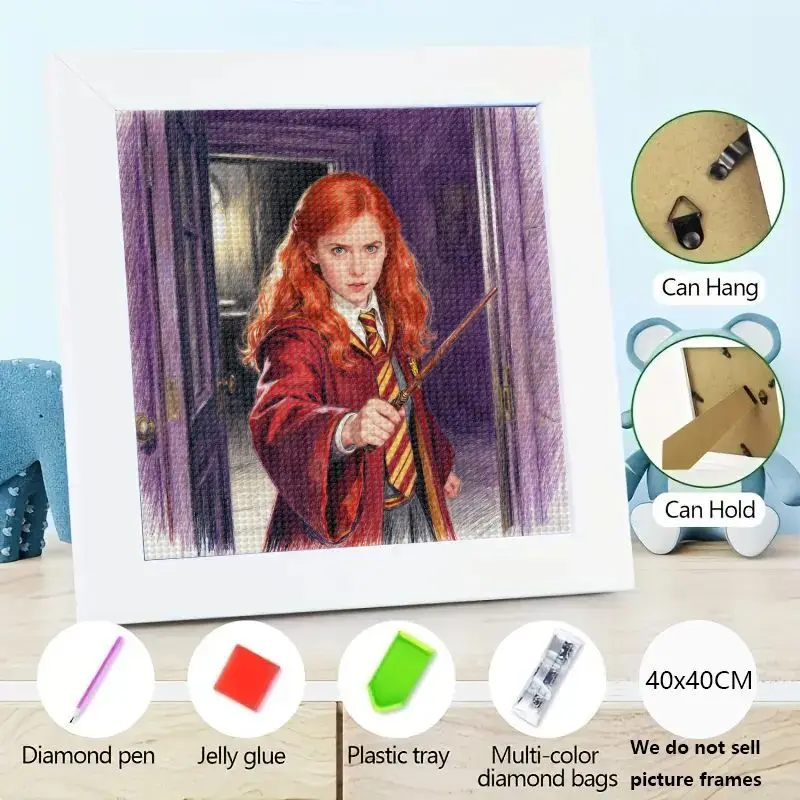

1 шт., набор для алмазной живописи «Гарри Поттер Гермиона Грейнджер», 5D полная дрель, сделай сам, набор для рукоделия со стразами, волшебная ведьма, Хогвартс, школа Wa