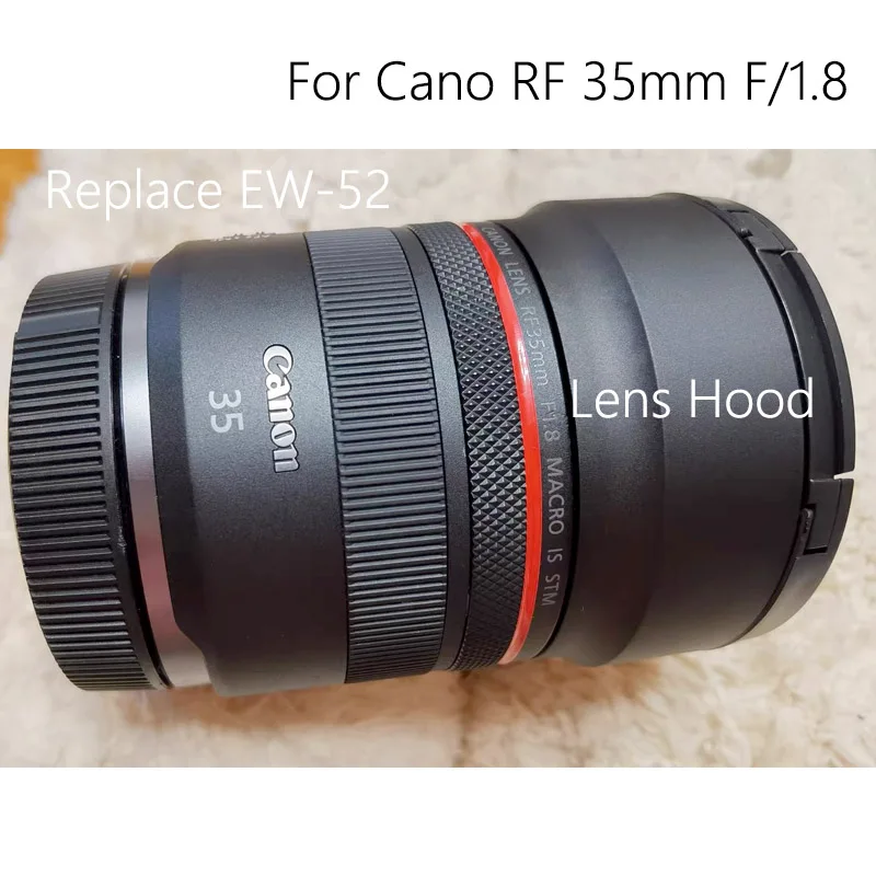 Replace EW-52 Metal Lens Hood Compatible Canon RF 35mm F1.8 MACRO IS STM Lens for Canon EOS R RP Ra R5 R6 R7 R10 R3 C70