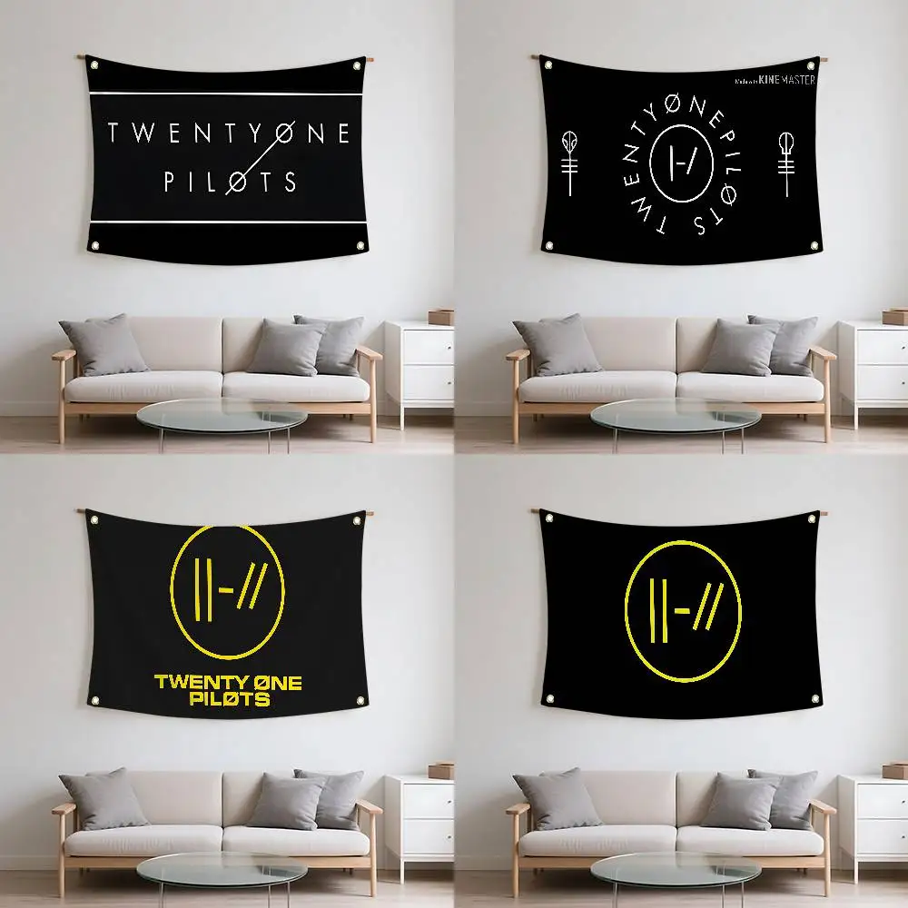 T-Twenty O-One Pilots-s Flaggen, Raumdekoration, Außendekoration, personalisierte Artikel, Flaggen für Schlafzimmer, Zuhause, lustig