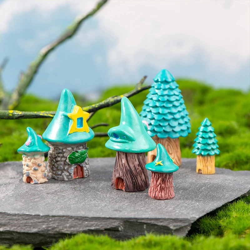 Cartoon Mini Tree House DIY Micro Landscape Ornaments Gardening Scene Landscaping Accessories Home Decoration Resin Crafts Gifts