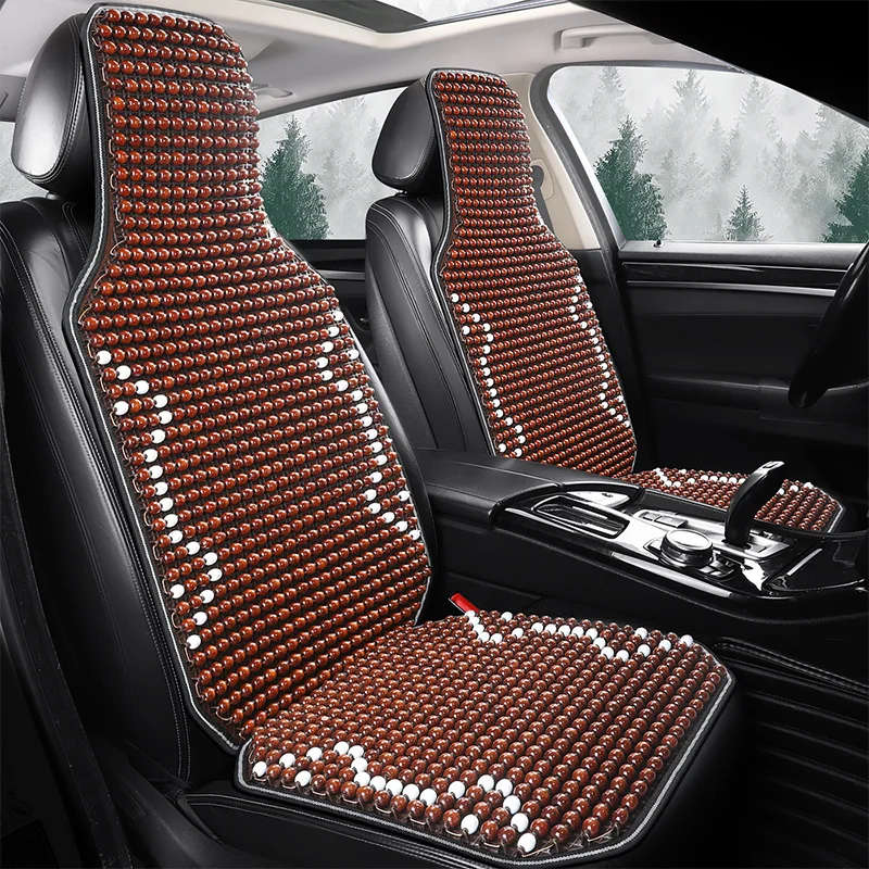 1PCS Summer Cool Car Seat Cover Natural Maple Wood Bead Car Seat Cushion Massage Breathable Environmental Waterproof Seat Mat