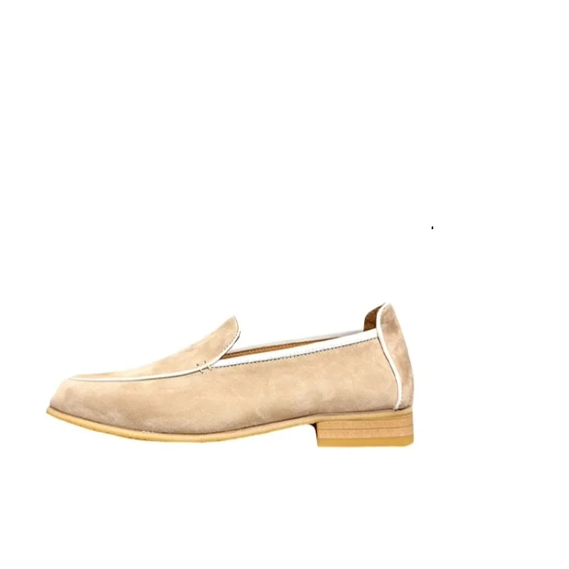 

Модные весенне-летние дышащие туфли цвета хаки из натуральной овчины, мужские лоферы, модельные офисные повседневные лоферы, мужские оксфорды