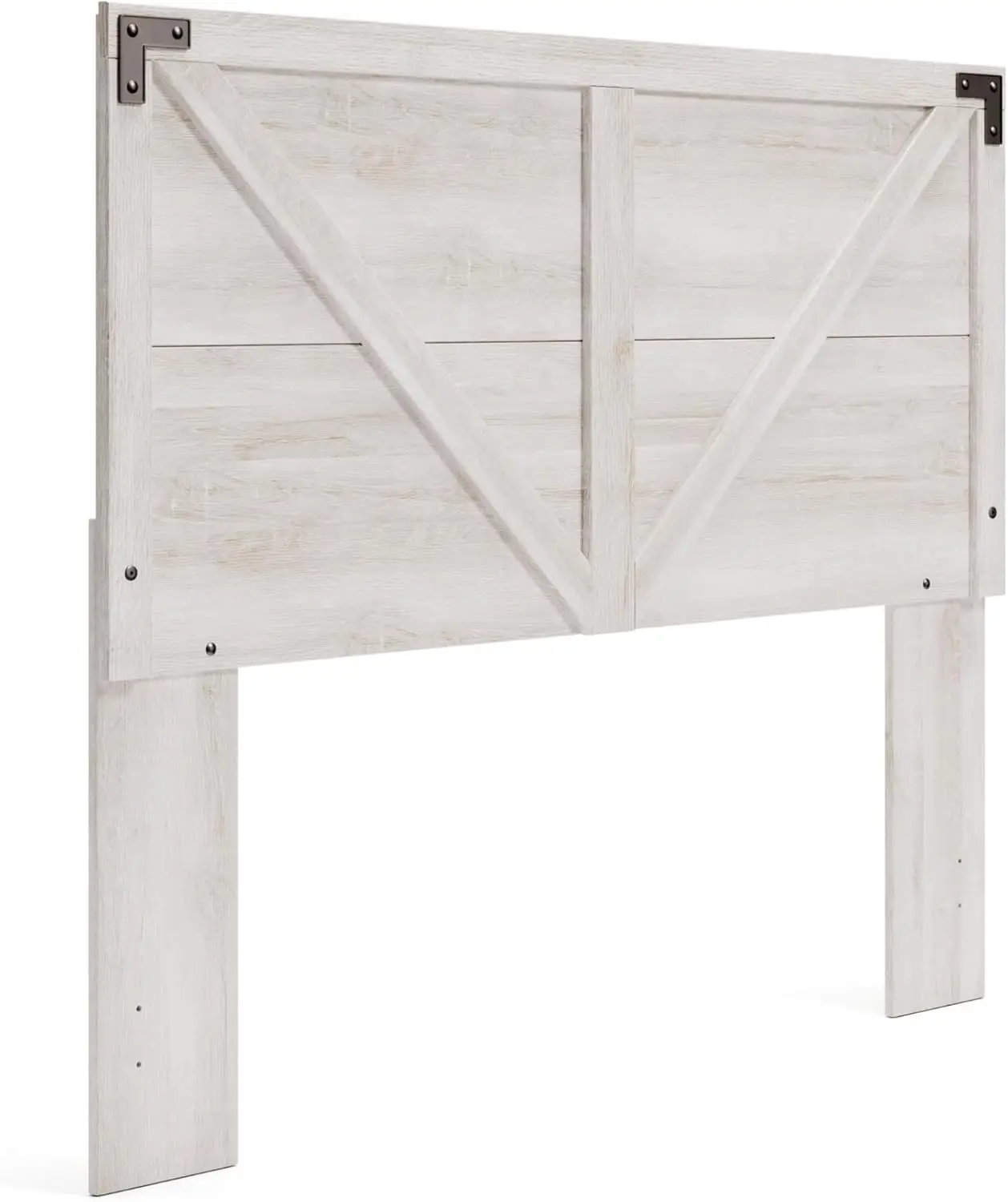 Modern Farmhouse Queen Headboard, Whitewash Finish, Crossbuck Design for Bedroom Decor