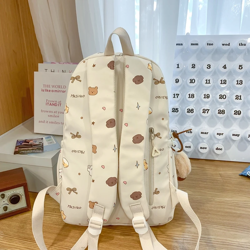 Fashion Cute Student School Bag Casual Large Capacity Waterproof Backpack Woman Book Bag Girl