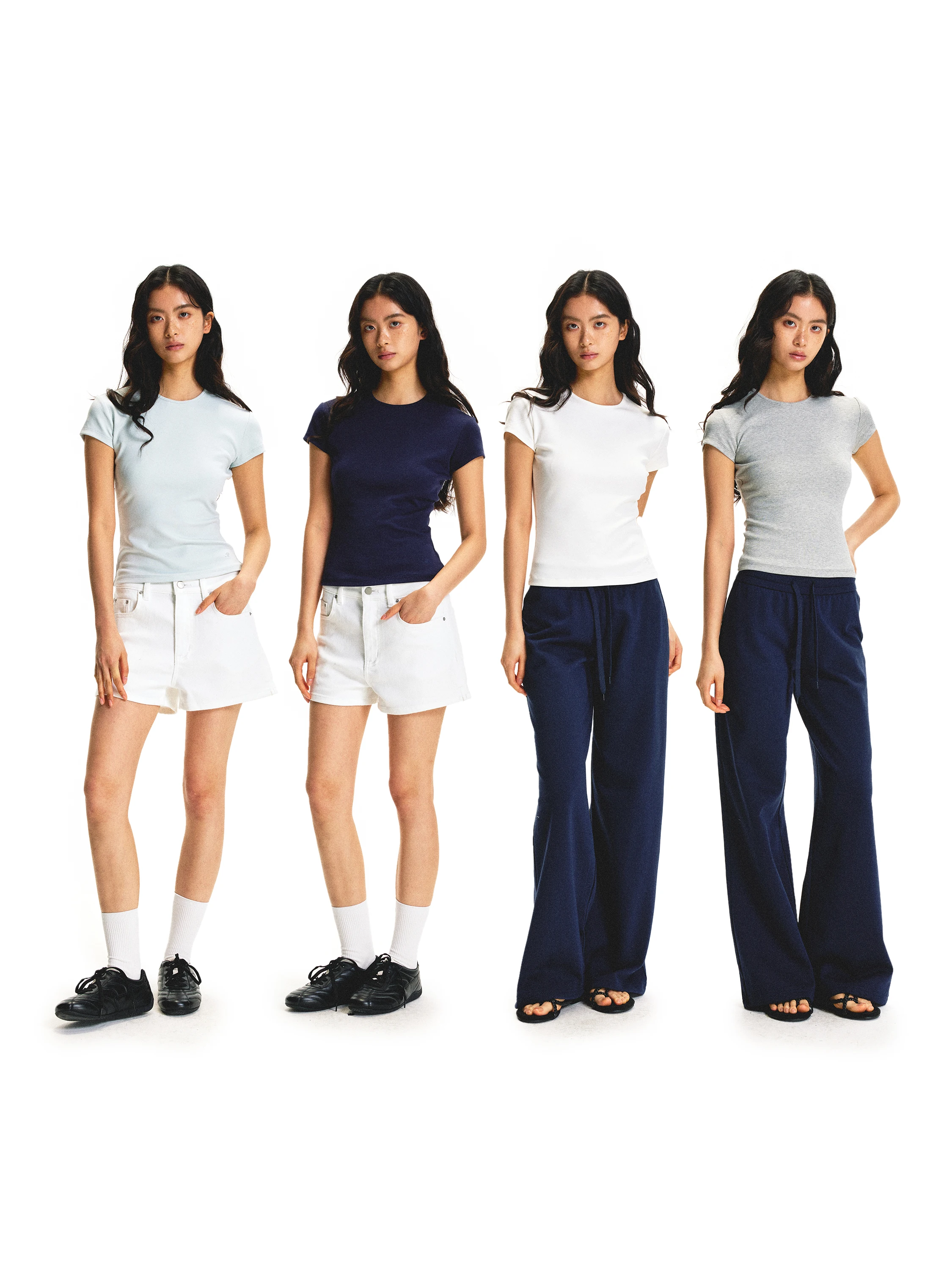 

Футболка UnderStr Slim Fit с круглым вырезом и коротким рукавом, повседневная, универсальная, в корейском стиле, из смесового хлопка, для ежедневного использования