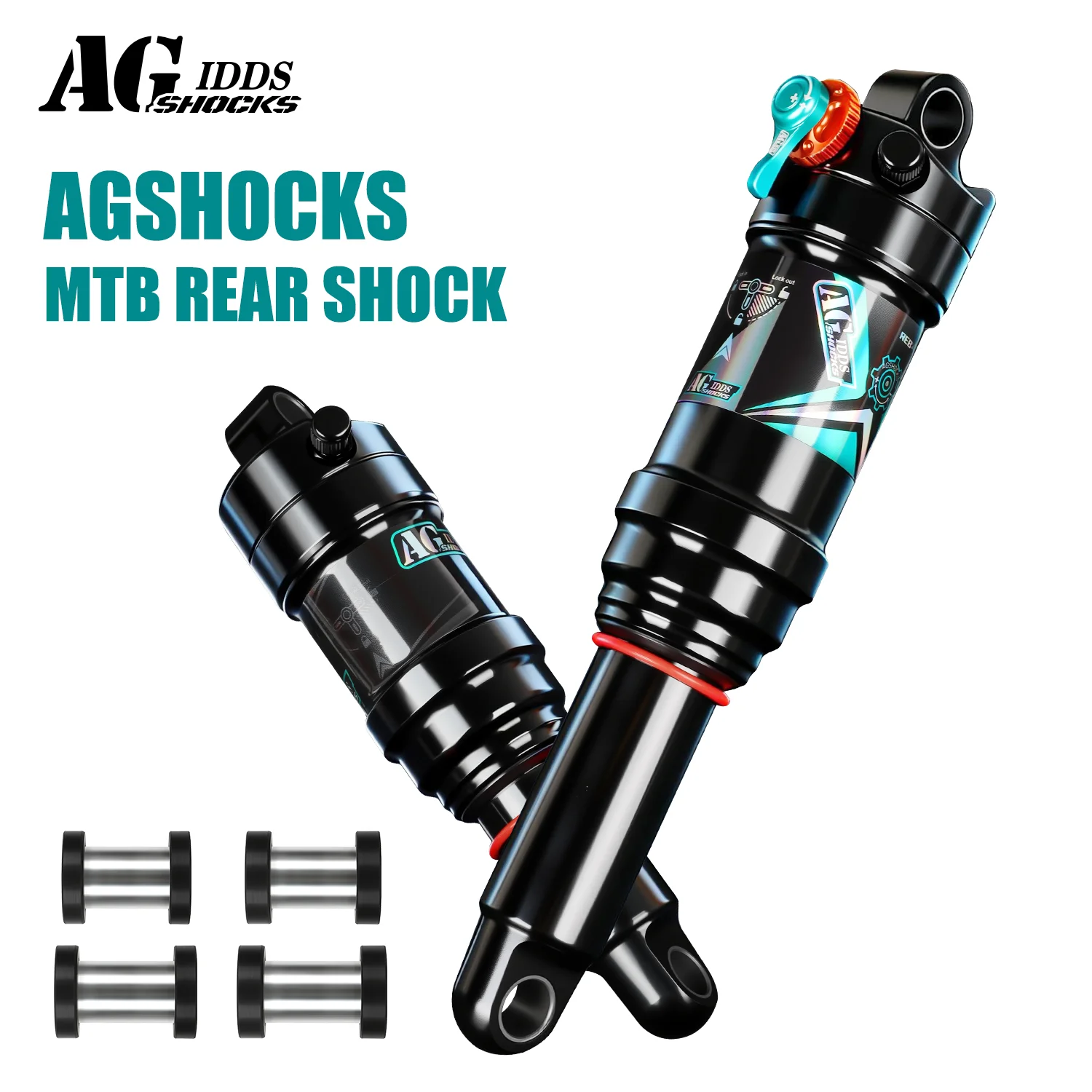 

AGSHOCKS Bikes Dual-Air Air Sprung Shock MTB Rear Suspension Softail Frame Rear Shock Damping Adjustment Downhill Mountain Bike