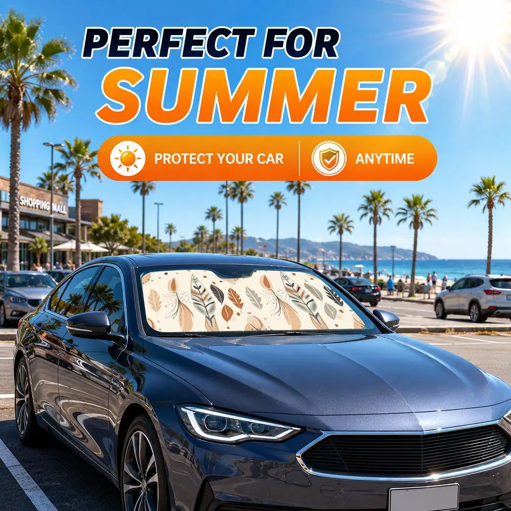 Boho Pattern Sun Visor Car Windshield Sunshade Front Window  UV Protection Heat Insulation Sun Shade Cover Foldable