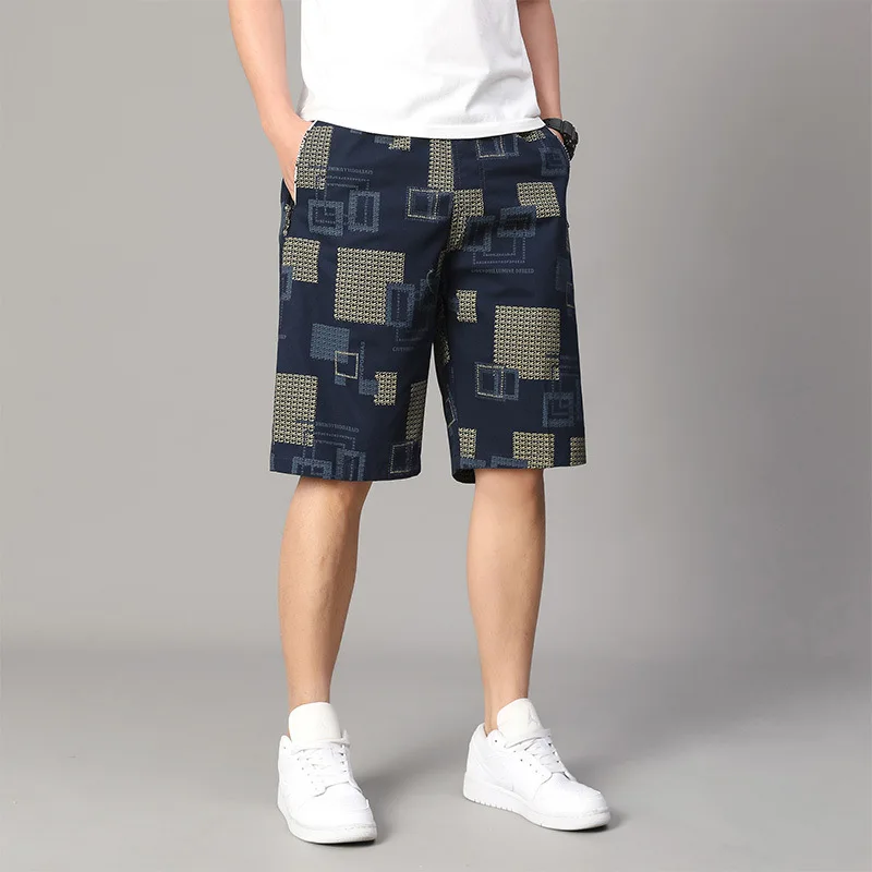 Summer Loose 5-Pocket Shorts Men's Plus Size Casual Home Lounge Trousers