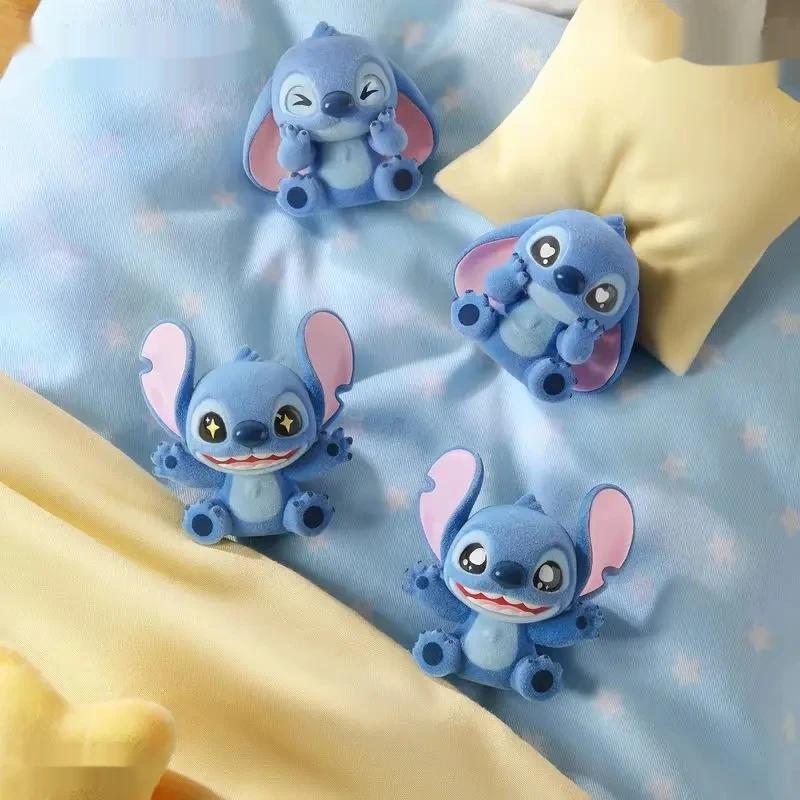 Toptoy Stitch Flocking Blind Bag Kawaii Mini Beans Desk Decor Collectible Toy for Kids And Fans Mystery Gift Box 5cm