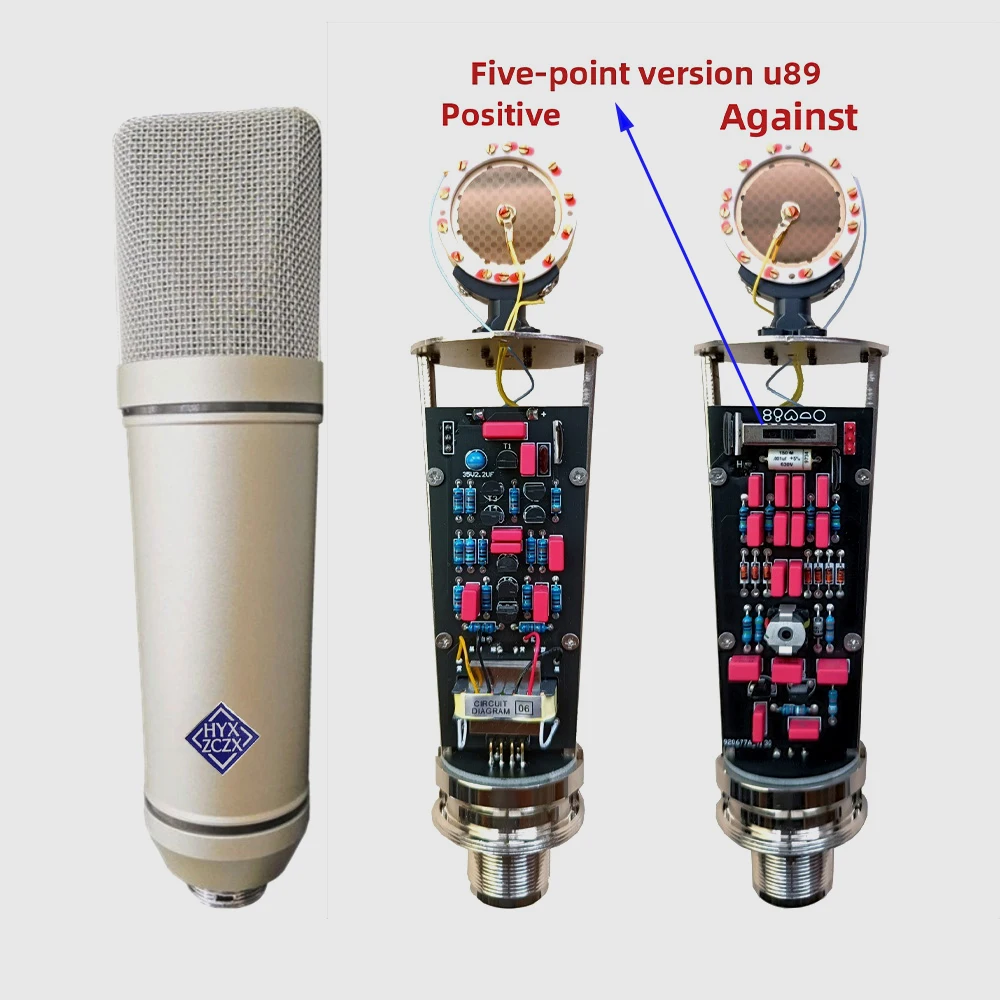 U89A microphone has five different polar patterns: omnidirectional, cardioid, super-cardioid, O-type, 8-type, and wide cardioid.