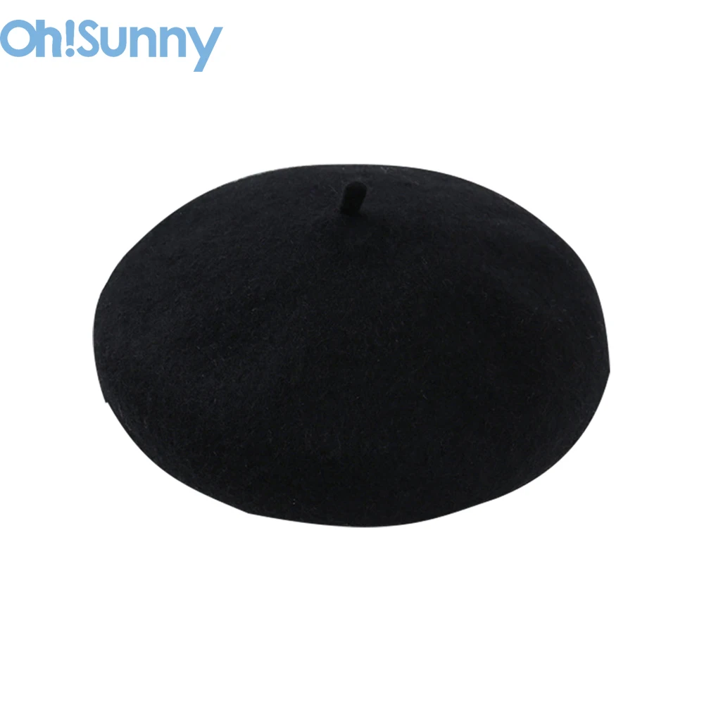 Oh! Winter Women Wool Berets French Artist Style Warm Hat Retro Plain Beret Elegant Lady Autumn Caps Solid Color