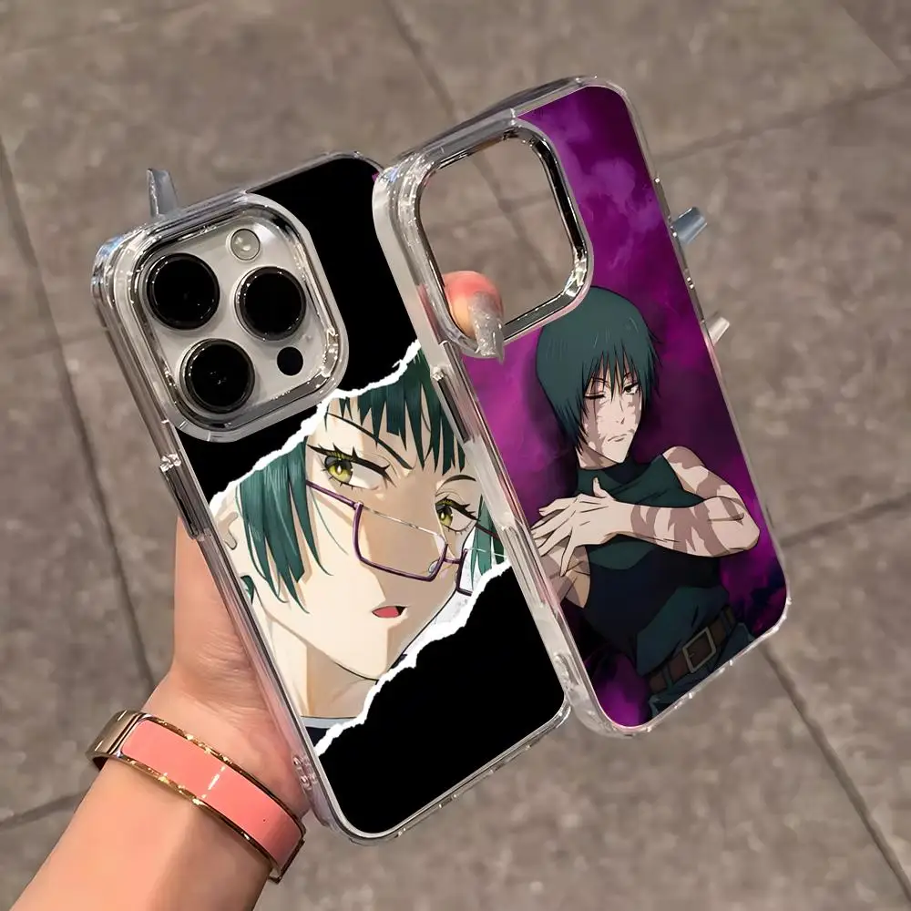 Funda para Teléfono Maki Zenin Jujutsu Kaisen para iPhone 17 Air 16 E 15 14 13 12 11 Plus Pro Max, Carcasa Transparente Suave Electrochapada
