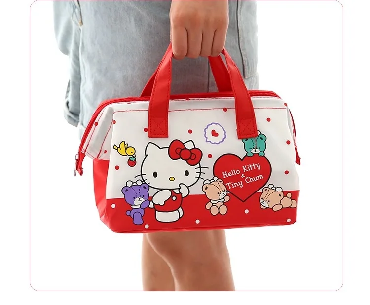 

Anime Sanrio Hello Kitty Lunch Bag Fashion Oxford Cloth Insulation Bags for Women Waterproof Outdoor Thermal Handbag Picnic Bags