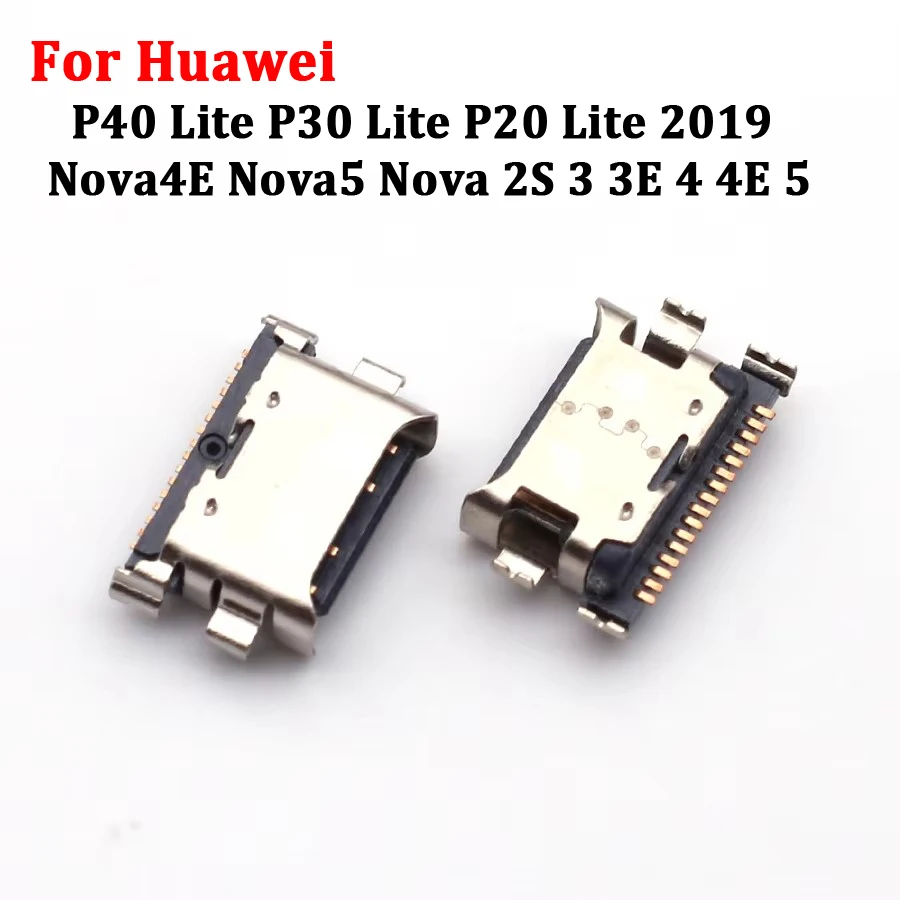 10-50Pcs Connector Charging USB Charger Dock Port  For Huawei P40 Lite P30 Lite P20 Lite 2019 Nova4E Nova5 Nova 2S 3 3E 4 4E 5