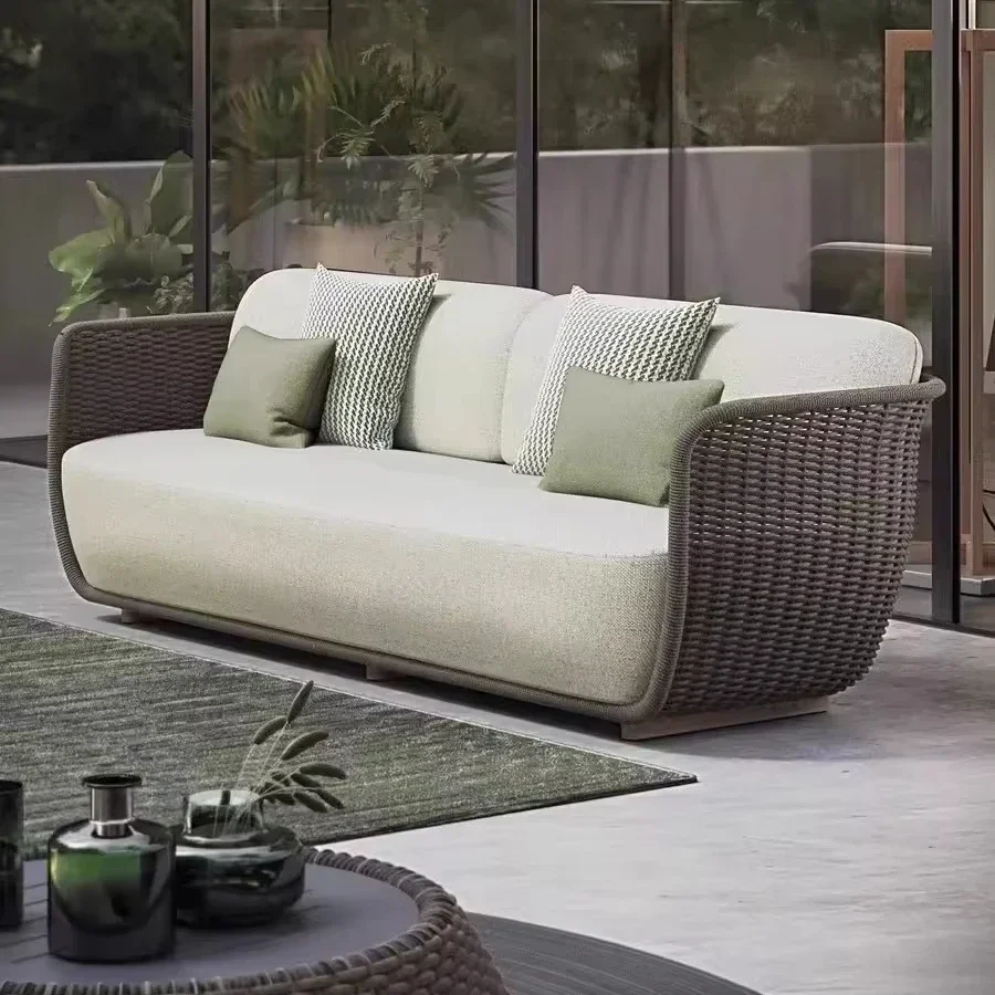 

m Набор уличной мебели с использованием водонепроницаемой ткани из ротанга и алюминиевой рамы, уличного кафе, стола и стула для отеля Se l