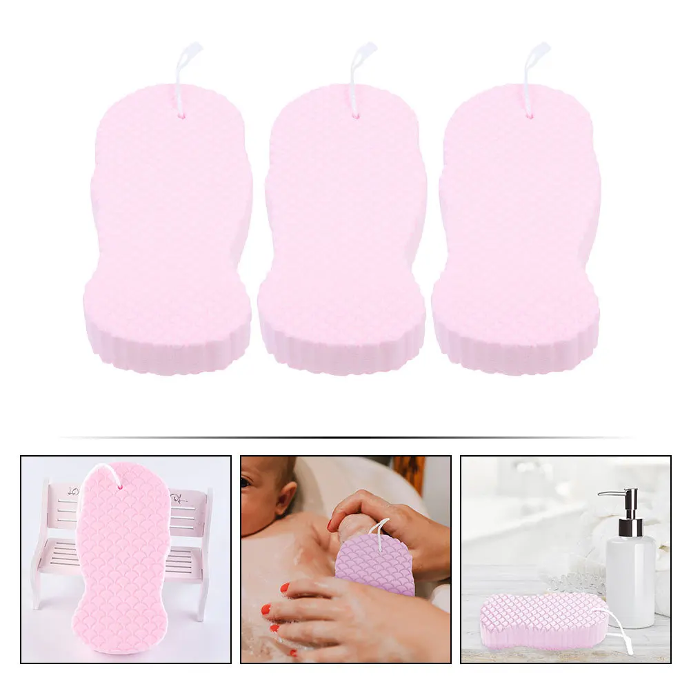 ฟองน้ำอาบน้ำเด็ก 3 ชิ้น สำหรับทำความสะอาดร่างกายเด็กเล็ก ฟองน้ำขัดตัวแบบพกพา อุปกรณ์อาบน้ำเด็ก ฟองน้ำอาบน้ำสำหรับใช้ในบ้าน