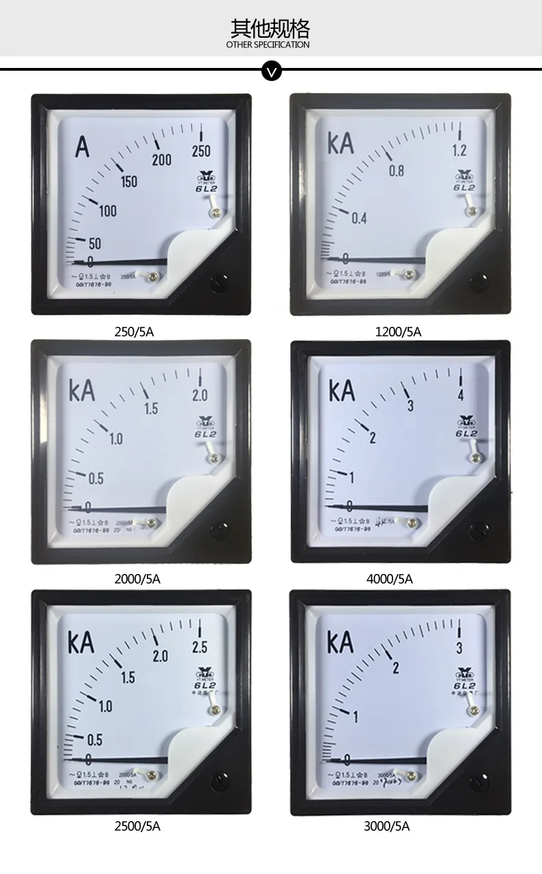 Customized 6c2 5000V/10V Analog Voltmeter Pointer Inverter Meter 80MM 76mm Sensor Special Table