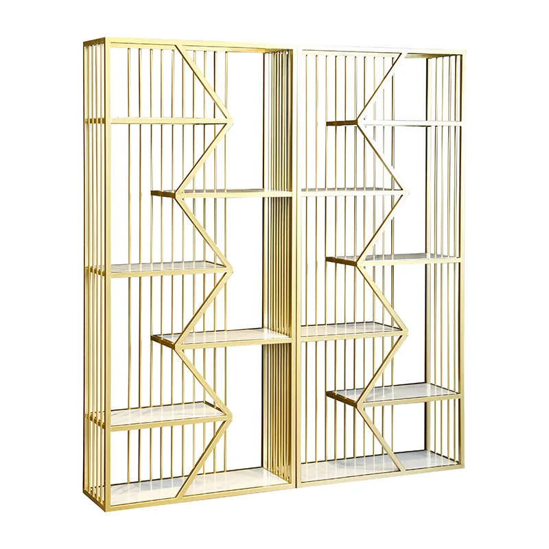 Nordic wrought iron shelves, bookshelves, light luxury floor-to-ceiling multi-layer living room sto