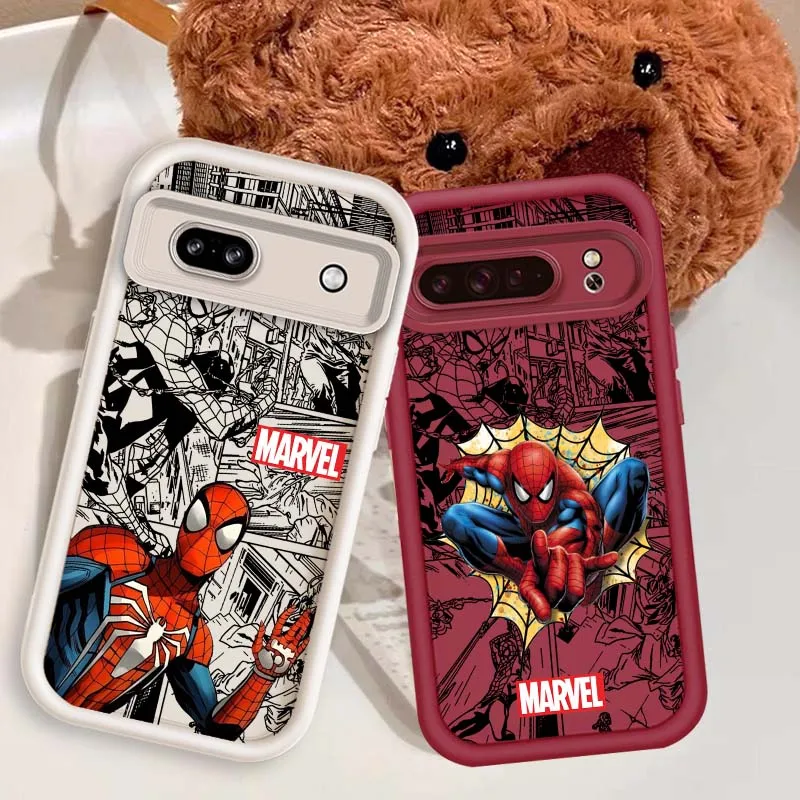 

Marvel Spider Man Cool For Google Pixel 9 8A 8 7 7A Pro XL 5G Eye Ladder Soft TPU Shockproof Cover