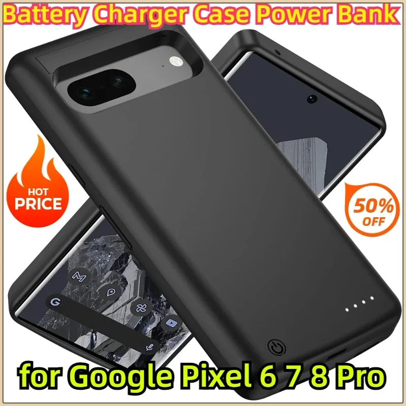 

For Google Pixel 6 7 8 Pro Battery Case Pixel8 Phone Cases For Google Pixel 8 Pro Battery Charger Case Power Bank Cover