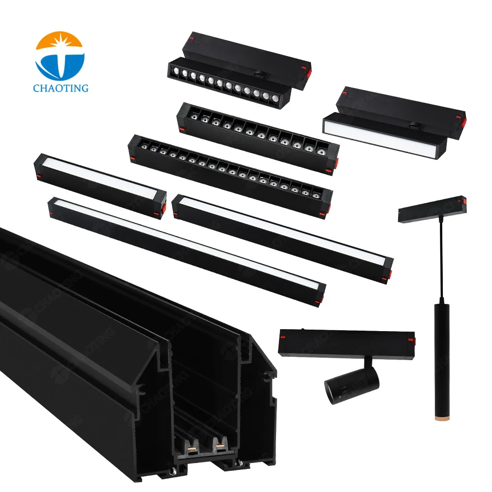 

Commercial Stretch Ceil Rail Smart 220V Tracklights LED System Aluminum Magnetic Track Light Profile For Uk Russia Stretch Ceil