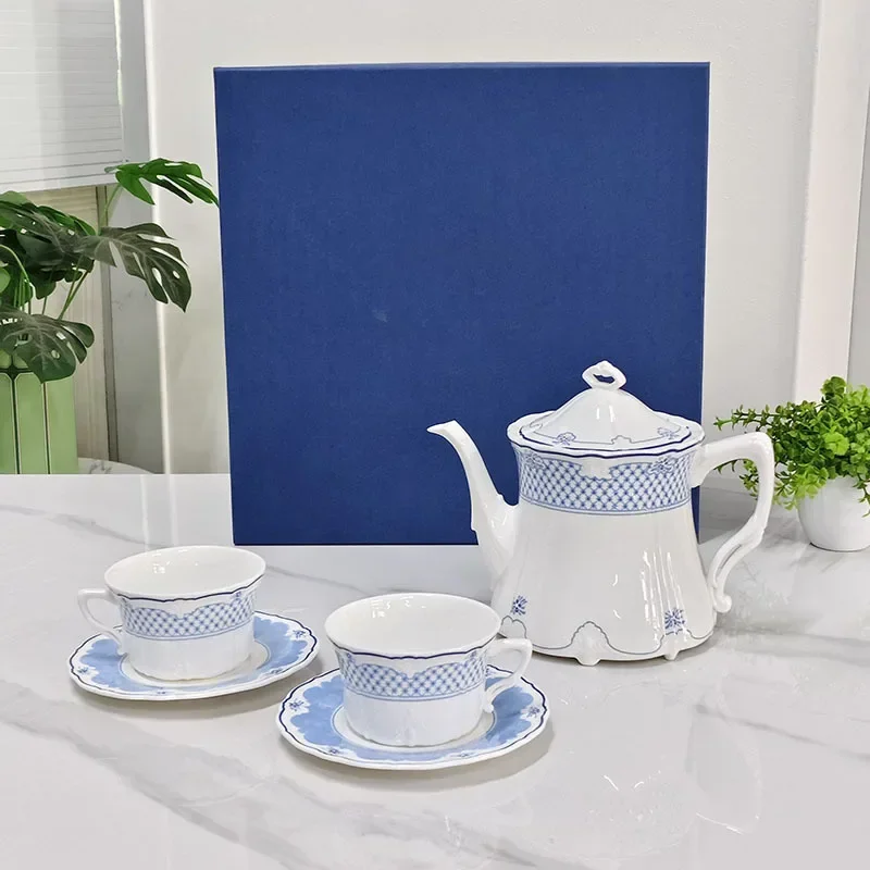 Retro Relief Ceramic Coffee Set For Home Afternoon Tea Teapots And Cups