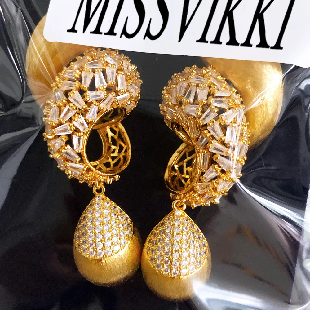 

Missvikki Brand Gorgeous Trendy Shiny Charm CZ Earrings for Women Lady Anniversary Gift Jewelry Wholesale Valentine's Day