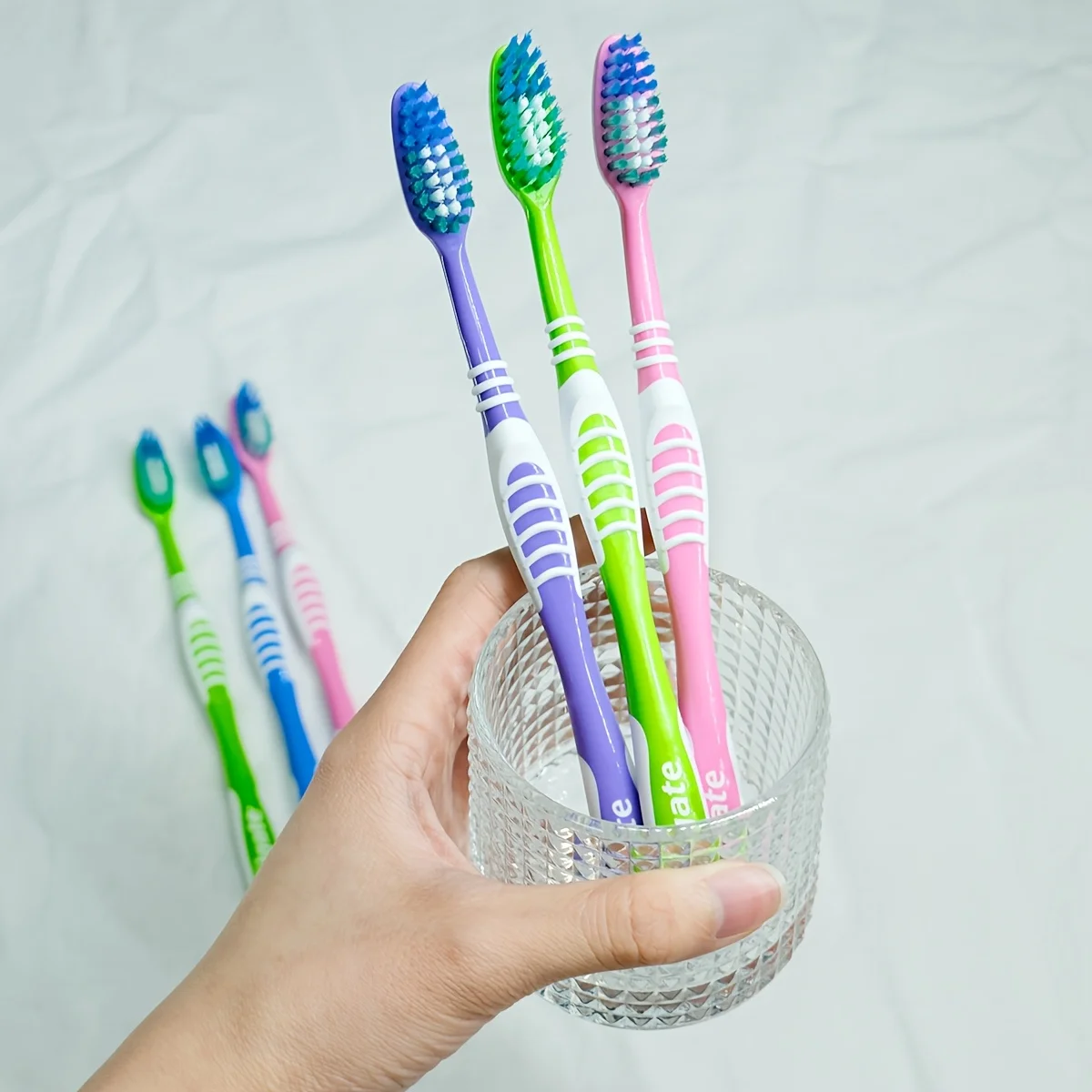Colgate Medium & Hard Bristle Toothbrushes 6 Pack, Deep Clean Portable Toothbrush for Travel Home Hotel Use
