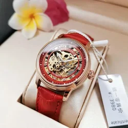 Skeleton Inlaid Diamond Automatic Mechanical Watch Ladies Fashion Luminous Waterproof Watch Automatic Movement Woman Watch