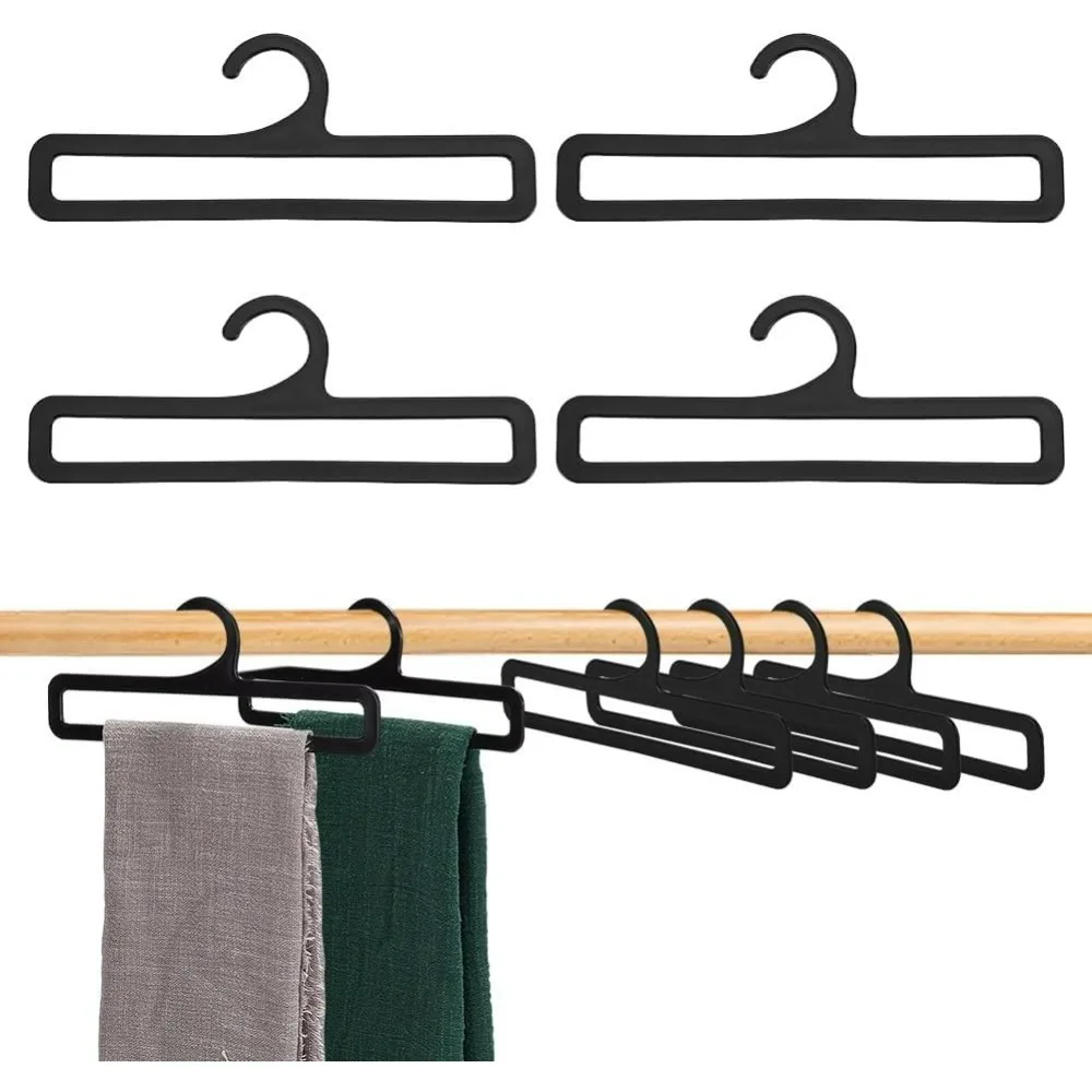 

10 шт. вешалки для шарфов, черный прямоугольный держатель для полотенец 6,89x2,6 дюйма, пластиковый держатель для шарфа, органайзер для шарфа, органайзер для галстука