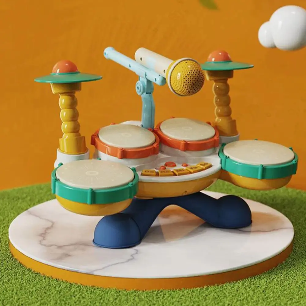 BPA الحرة الاطفال مجموعة طبلة متعددة الوظائف مجموعة طبلة مونتيسوري تعلم الطفل الآلات الموسيقية التعليمية المبكرة مع ميكروفون #2