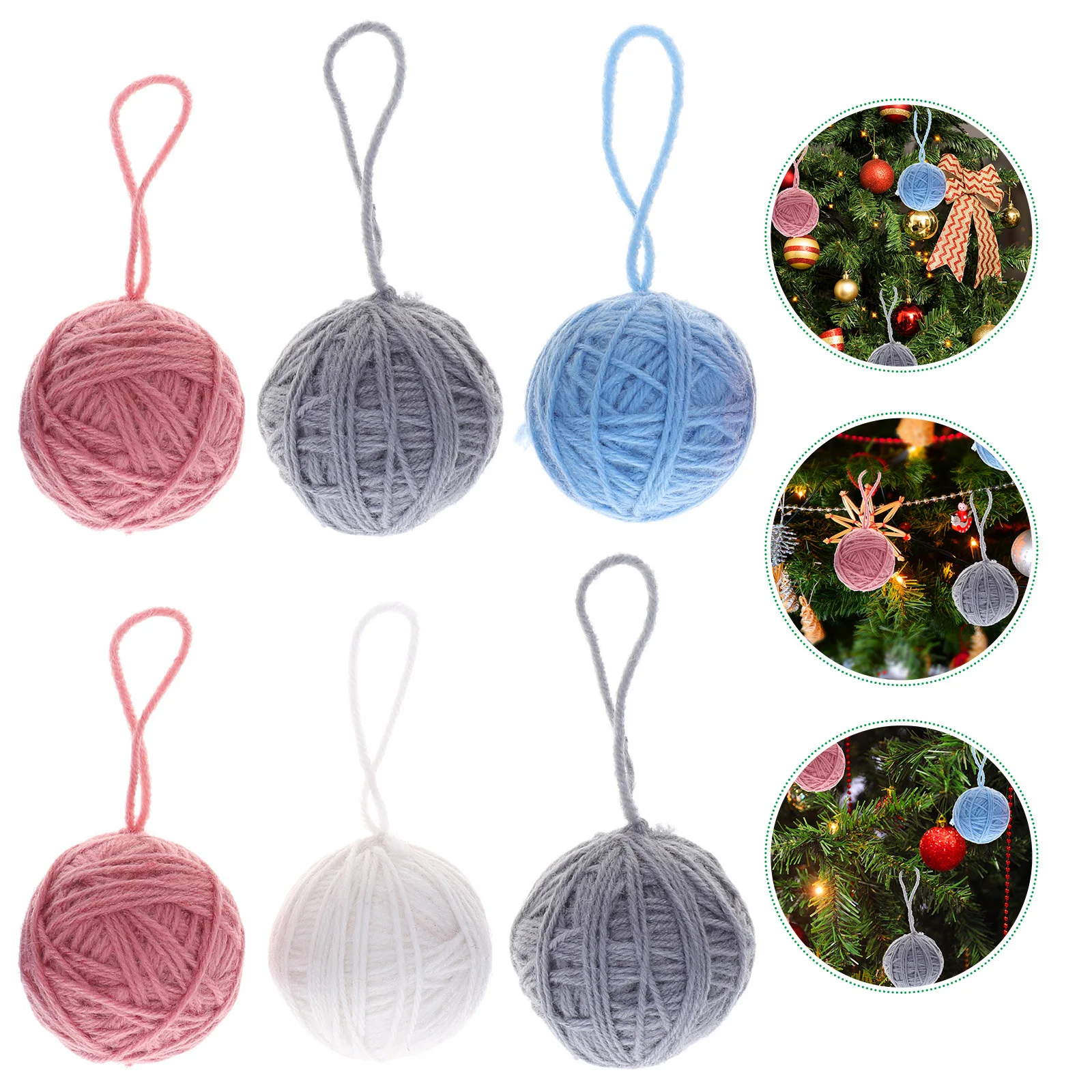 6 個のクリスマスボールペンダント最高級ウール快適なタッチ愛らしい漫画デザインクリスマスデコレーションクリスマスボール