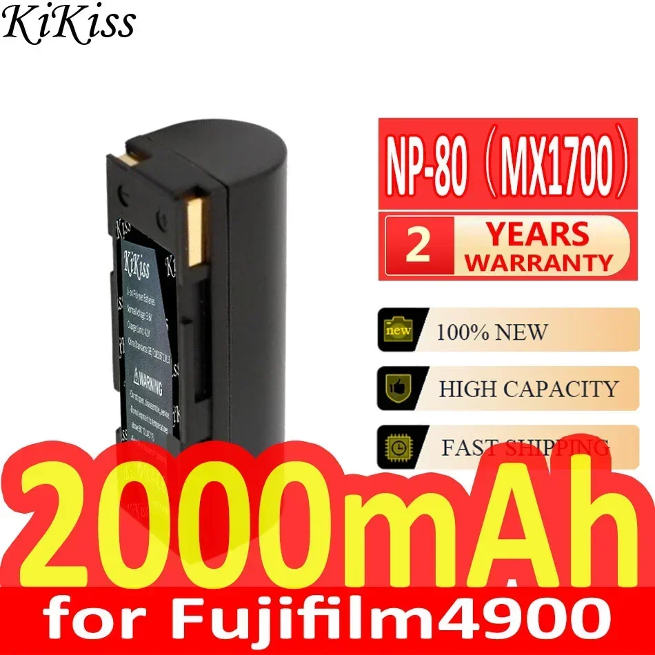 KiKiss Battery 2000mAh NP-80 (MX1700) for Fujifilm Fuji FinePix 4900 4800 for Zoom MX-1700 MX-2700 MX-2900 MX-4800 R-D1