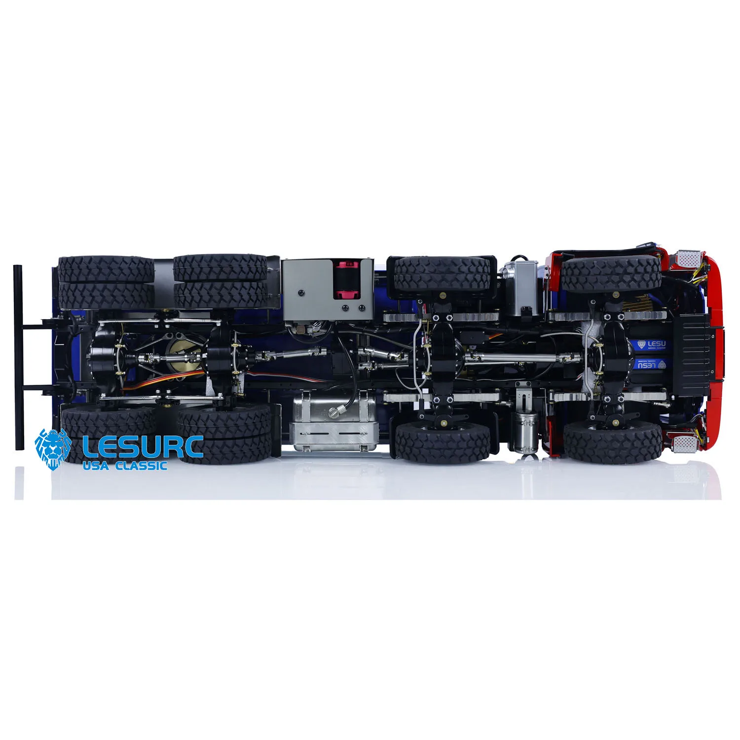 8X8 1/14 LESU Hydraulic Remote Control Dumper Car RC 3-Way Crane Dump Truck New Painted RTR Radio System Battery Tipper Vehicle