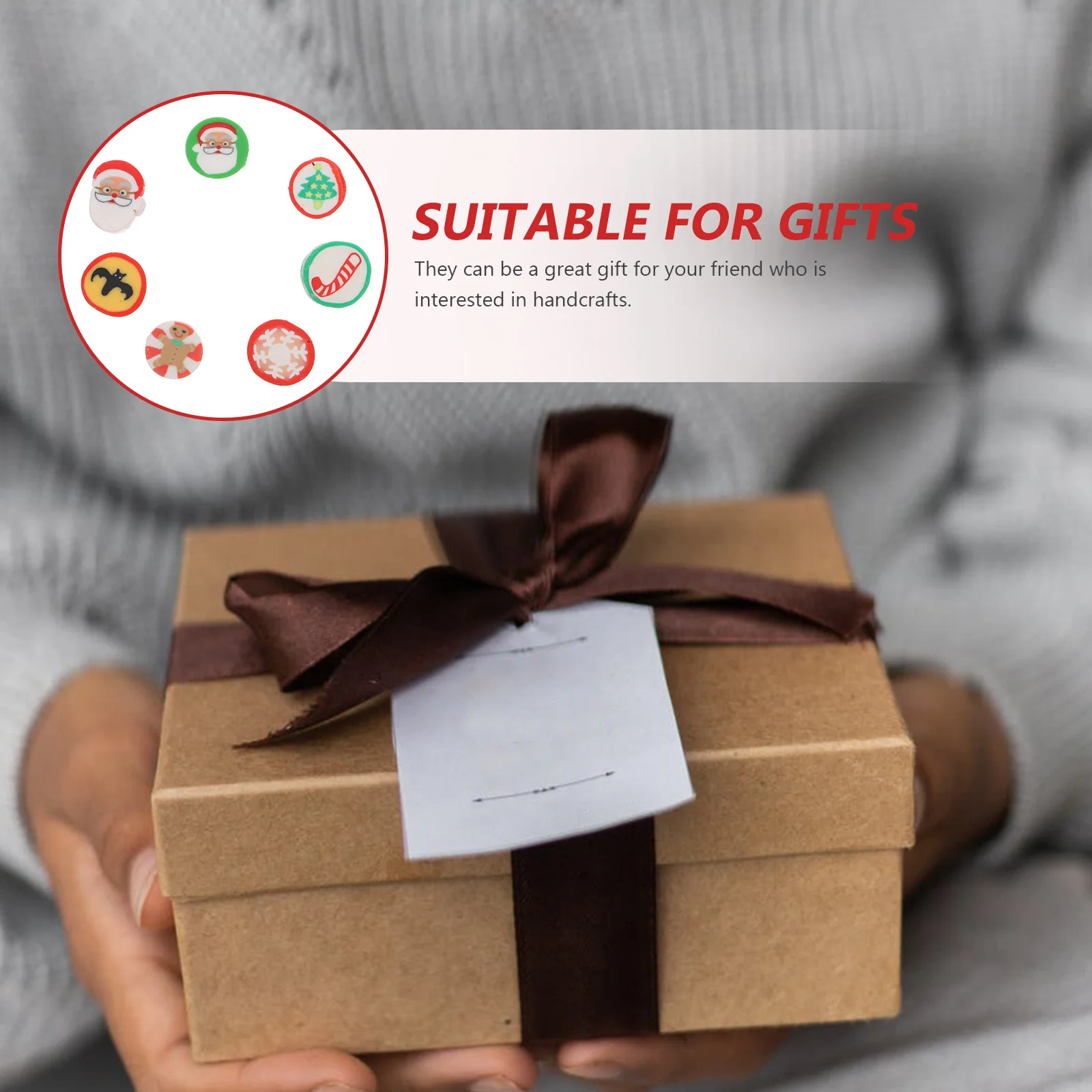 100Pcs Christmas Series Polymer Clay Slices DIY Jewelry Making Bracelets Necklace Craft Accessories Charms Polymer Clay Slice